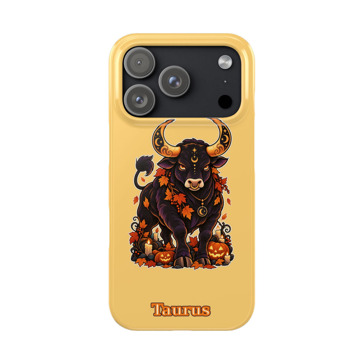 Taurus Slim Phone Case — Autumn Halloween Zodiac Bull Design