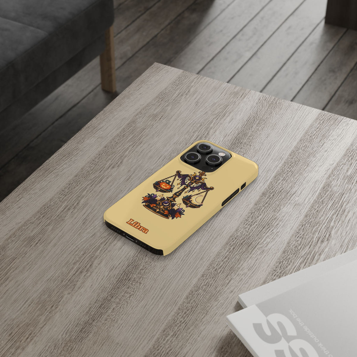 Libra Halloween Slim Phone Case — Pumpkin & Moon Scales Zodiac Design