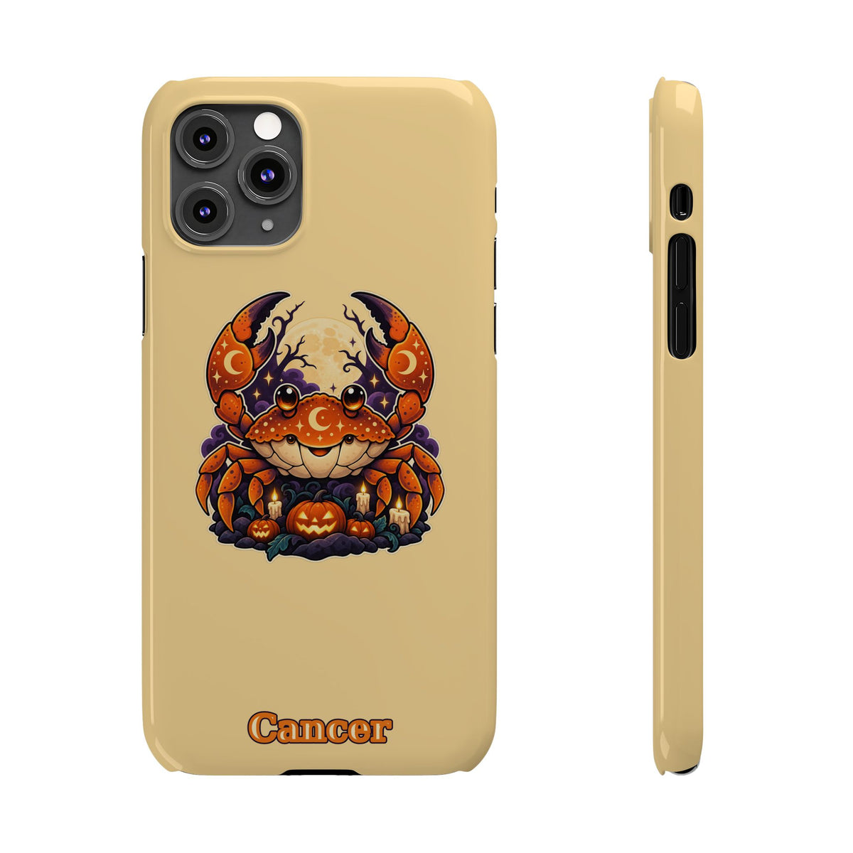 Cancer Zodiac Slim Phone Case — Halloween Pumpkin Crab