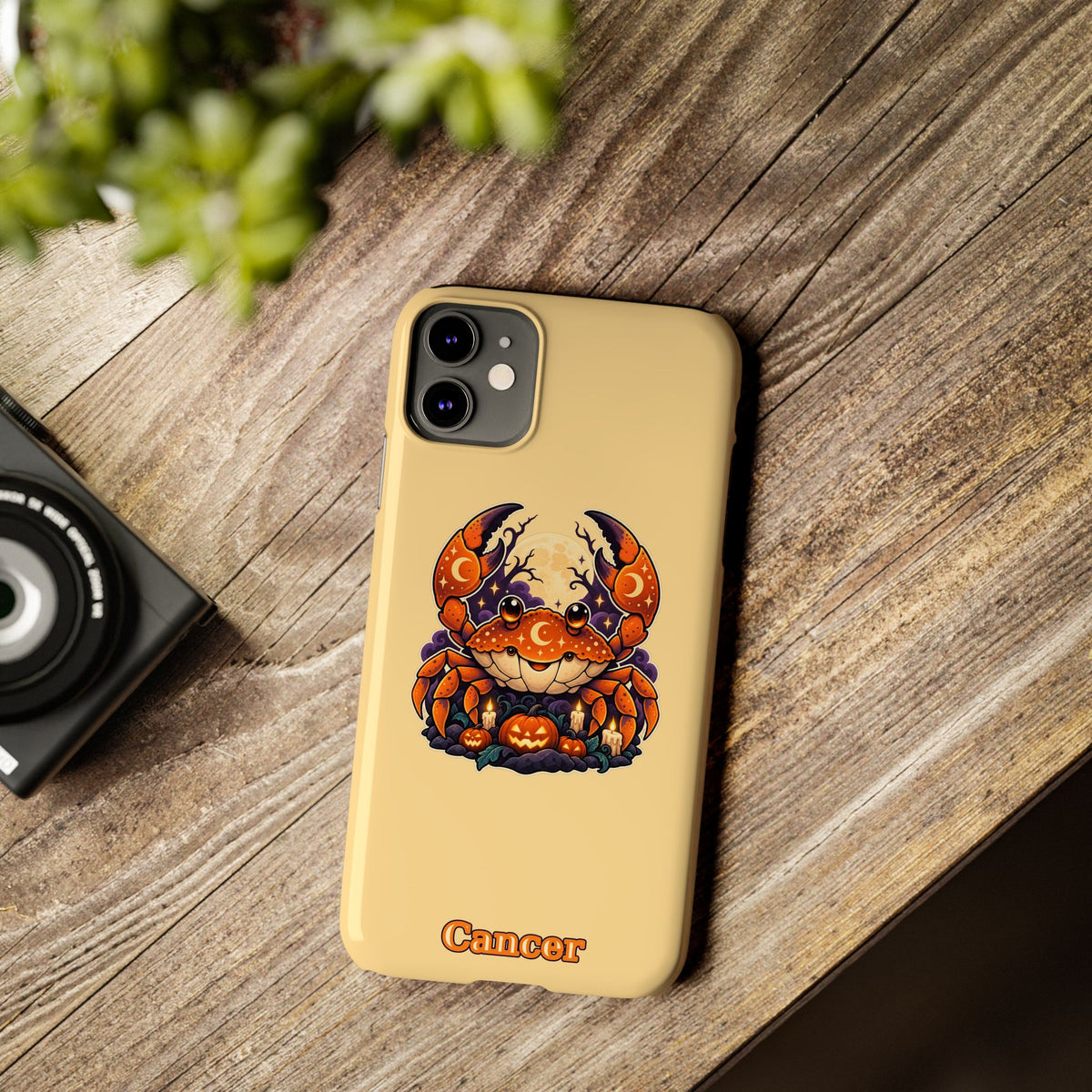 Cancer Zodiac Slim Phone Case — Halloween Pumpkin Crab