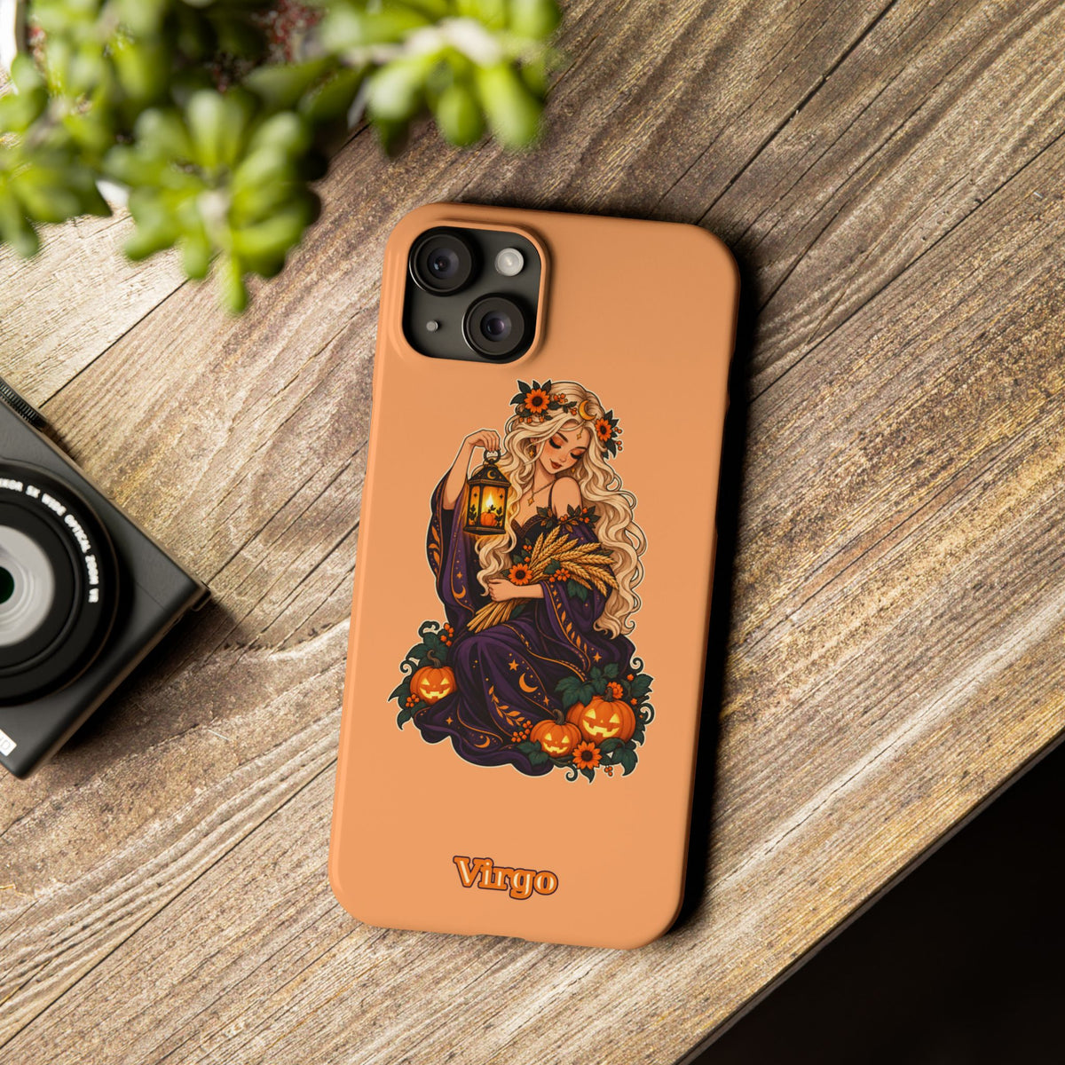 Virgo Zodiac Slim Phone Case — Autumn Harvest Witch Design