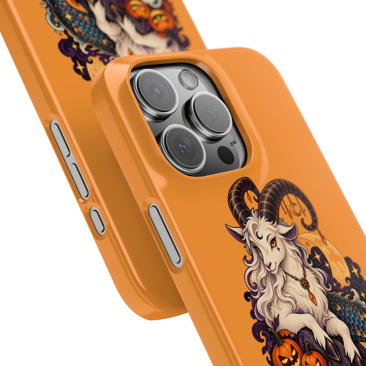 Capricorn Halloween Slim Phone Case — Zodiac Sea-Goat Pumpkin Design