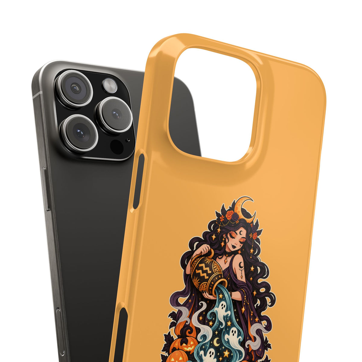 Aquarius Zodiac Slim Phone Case — Water-Bearer Halloween Astrology Design