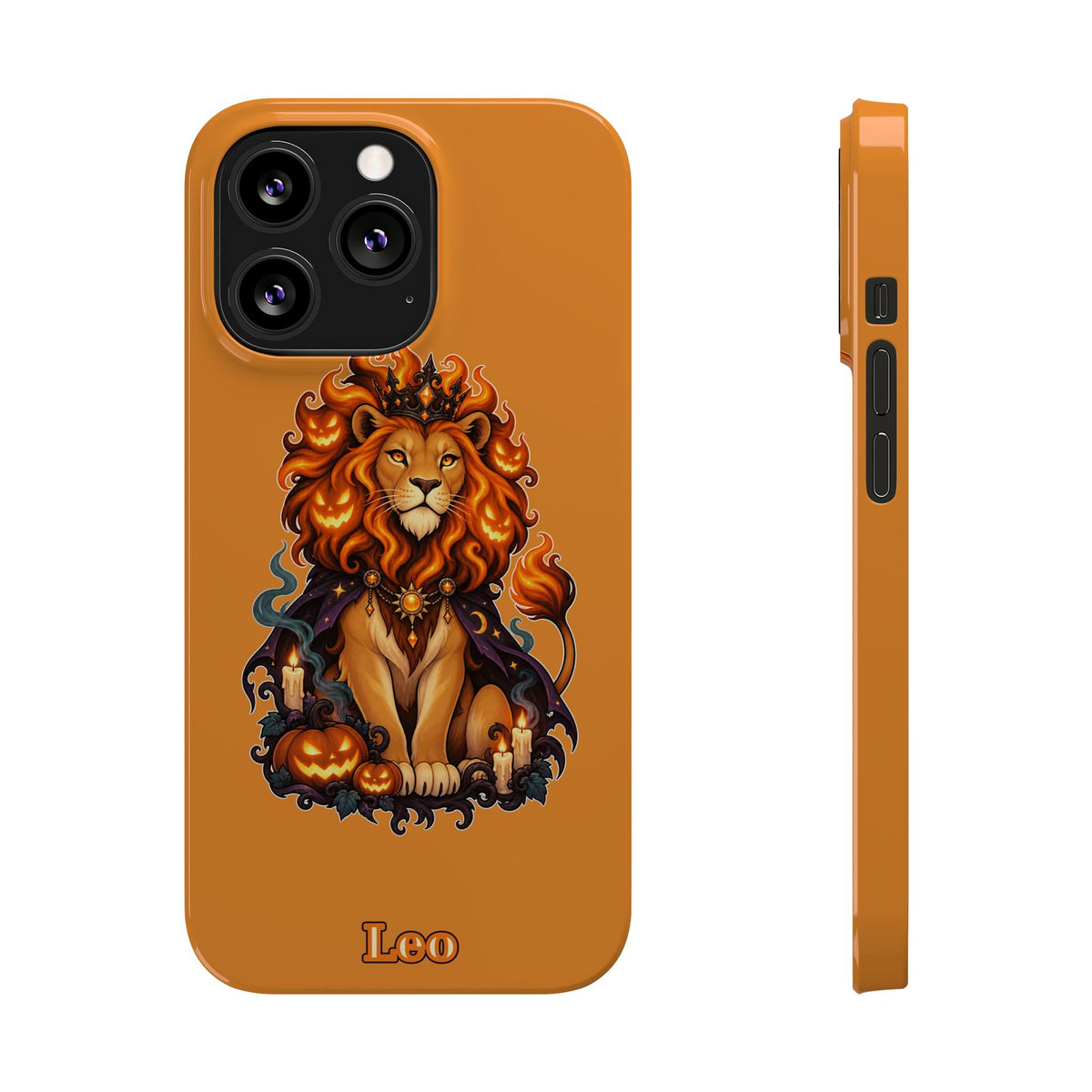 Leo Halloween Slim Phone Case — Orange Zodiac Lion Phone Cover