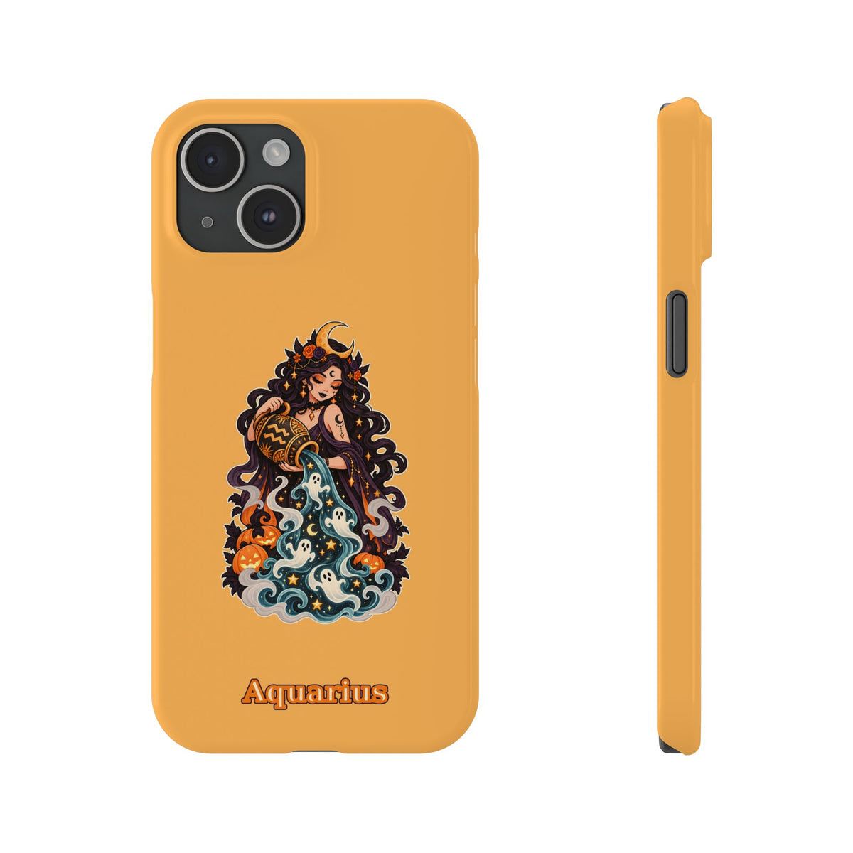 Aquarius Zodiac Slim Phone Case — Water-Bearer Halloween Astrology Design