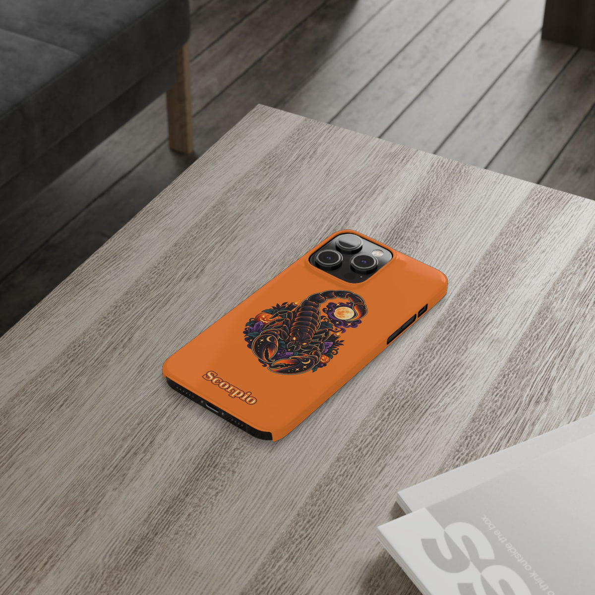 Scorpio Slim Phone Case — Halloween Orange Zodiac Scorpion Design
