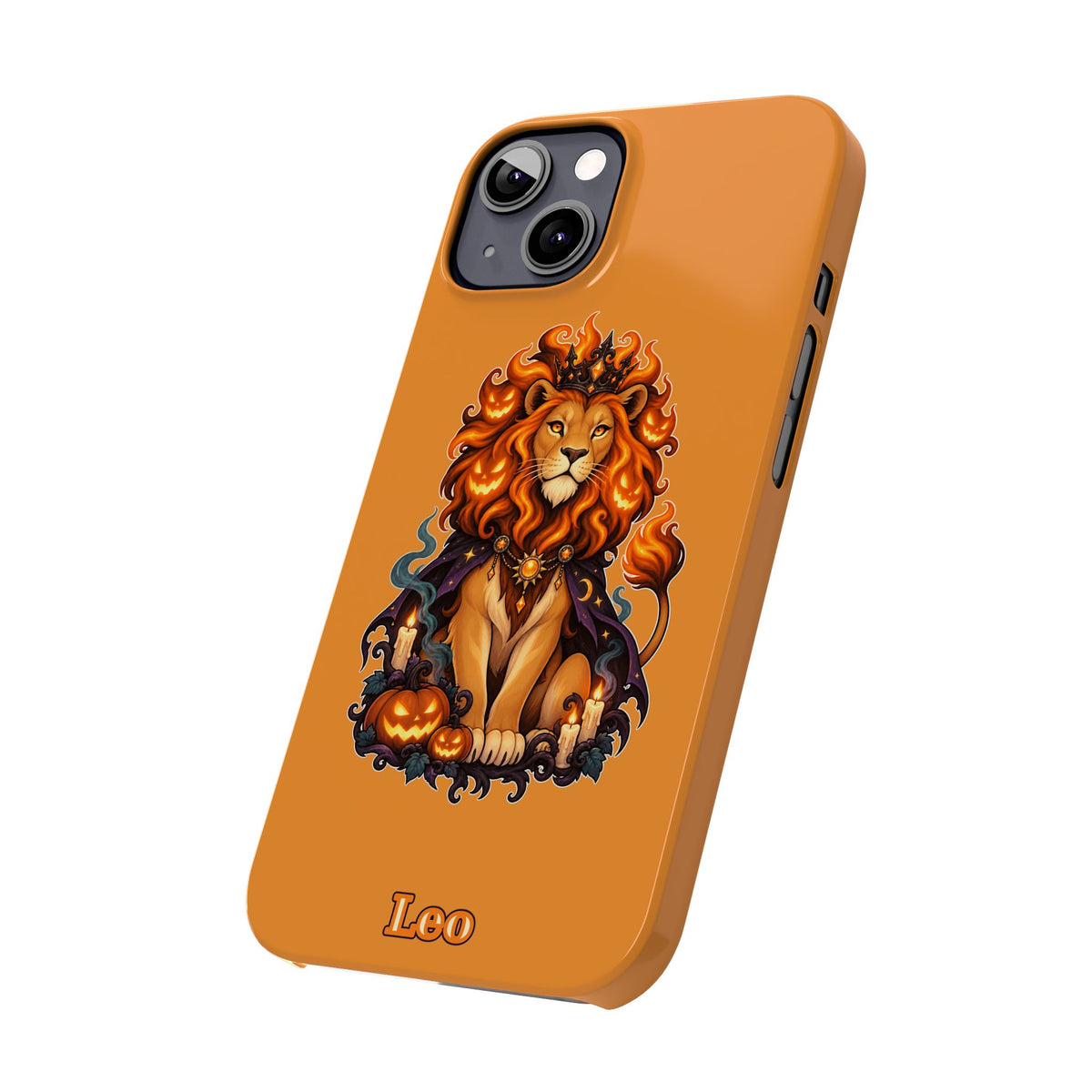 Leo Halloween Slim Phone Case — Orange Zodiac Lion Phone Cover
