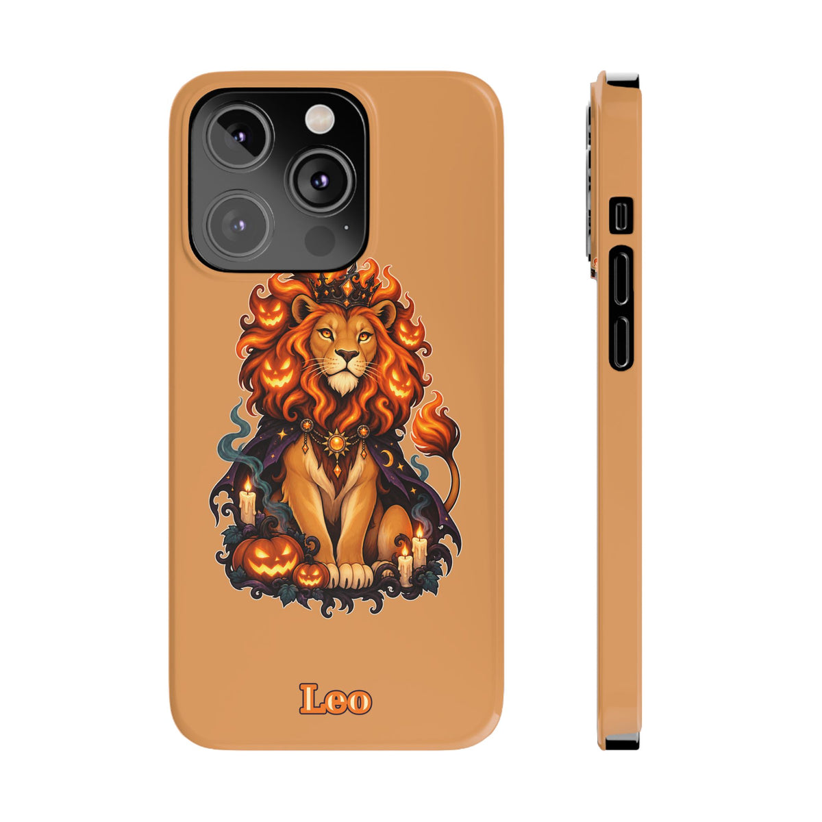 Leo Zodiac Slim Phone Case — Halloween Lion Astrology Design